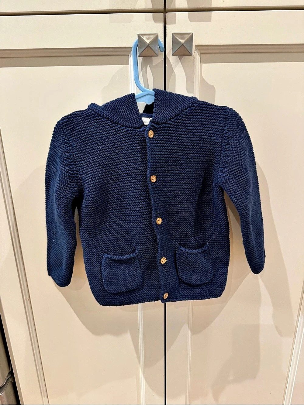 Next Kids Hooded Cotton Cardigan Blue Size 18-24m
